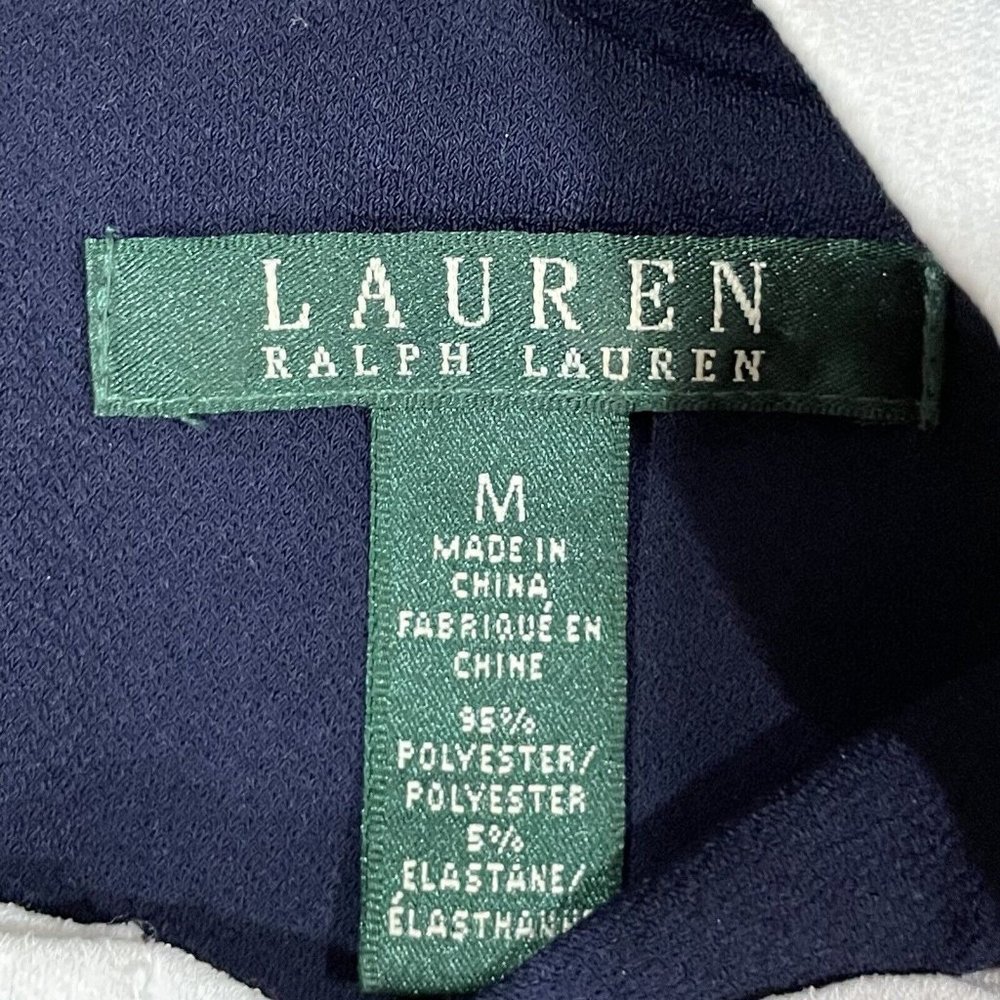 Ralph Lauren Navy Sleeveless Wide-Leg Jumpsuit with White Trim - Picture 5 of 14